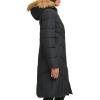 imageCole Haan Womens Long Taffeta Down with Chevron Quilt PatternDark Black