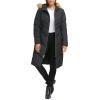 imageCole Haan Womens Long Taffeta Down with Chevron Quilt PatternDark Black