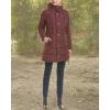 imageCole Haan Womens Mid Length Down Coat with Bib FrontMerlot