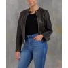imageCole Haan Womens Zip Front Fully Lined Leather CoatDeep Espresso