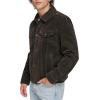 imageLevis Mens Faux Leather Classic Trucker JacketDark Brown Faux Suede