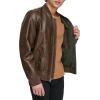 imageLevis Mens Faux Leather Varsity Bomber JacketBrown Pebbled