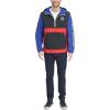 imageTommy Hilfiger Mens Retro Lightweight Taslan Hooded Popover Water Resistant Windbreaker JacketNavyRedRoyal Crest Color Block
