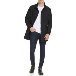 imageKenneth Cole Mens Double Breasted Bib PeacoatBlack