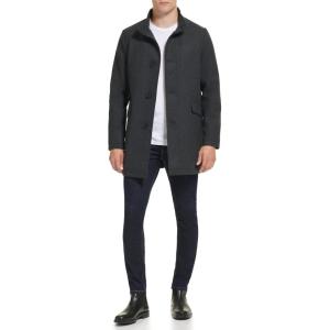 imageKenneth Cole Mens Double Breasted Bib PeacoatCharcoal