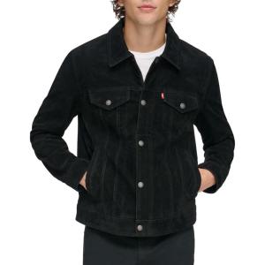 imageLevis Mens Faux Leather Classic Trucker JacketBlack Faux Suede