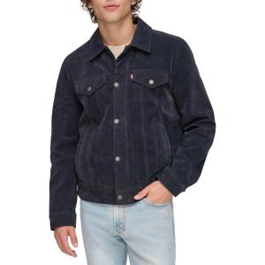 imageLevis Mens Faux Leather Classic Trucker JacketNavy Faux Suede