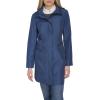 imageCole Haan Womens Packable Hooded Rain Jacket with BowCoastal Blue