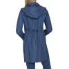 imageCole Haan Womens Packable Hooded Rain Jacket with BowCoastal Blue