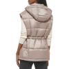 imageLevis Womens Quilted Megan Hooded Puffer JacketLight Grey Vest