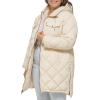imageLevis Womens Soft Sherpa Lined Diamond Quilted Long Parka JacketIvory