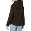 imageTommy Hilfiger Womens Hooded Zip Front Short Packable JacketCharcoal Black