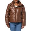 imageLevis Womens Vegan Leather Quilted Shorty PufferDark Brown