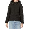 imageTommy Hilfiger Womens Hooded Zip Front Short Packable JacketCharcoal Black