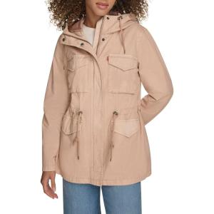 imageLevis Womens Plus Four Pocket Hooded Military JacketLight Pink Cotton