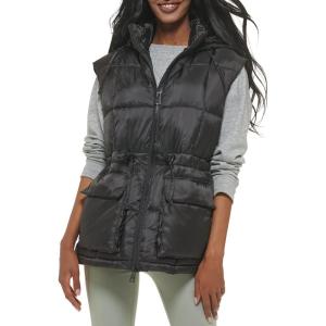 imageLevis Womens Quilted Megan Hooded Puffer JacketBlack Vest