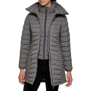 imageDKNY Womens Everyday Outerwear Packable Stretchy JacketSmoke