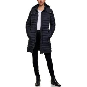 imageDKNY Womens Long Quilted Puffer JacketComfort Black