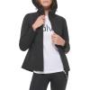imageCalvin Klein Womens Scuba Sleeve Quilted Jacked With Detachable HoodQuilted Black