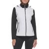 imageCalvin Klein Womens Scuba Sleeve Quilted Jacked With Detachable HoodQuilted White