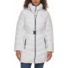 imageTommy Hilfiger Womens Heavy Weight Belted Puffer with Silver HardwareWhite