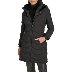 imageCalvin Klein Womens Long Chevron BibFront Lightweight JacketBlack