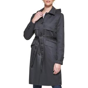 imageKARL LAGERFELD Paris Womens Belted Trench CoatButton Up Slate