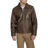 imageLevis Mens Faux Leather Modern Trucker JacketSaddle