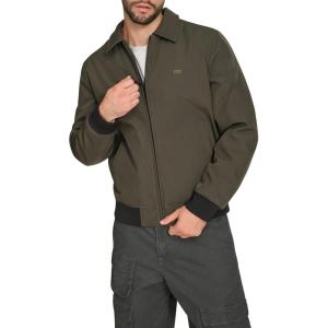 imageLevis Mens Lightweight Softshell Varsity Rib Knit Bomber JacketOlive