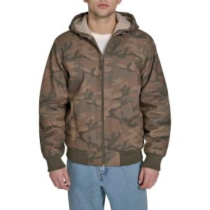 imageLevis Mens Workwear Cotton Canvas Hoody Bomber Jacket Regular ampamp Big ampamp Tall SizesFaded Camo Sherpa