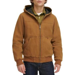 imageLevis Mens Workwear Cotton Canvas Hoody Bomber Jacket Regular ampamp Big ampamp Tall SizesNew Brown Quilted