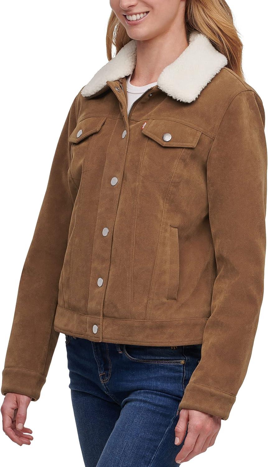 imageLevis Womens Classic Sherpa Lined Trucker JacketCognac Faux Shearling