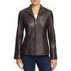 imageCole Haan Womens Leather Wing Collared Jacket Standard and Plus SizeDeep Espresso