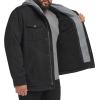 imageLevis Mens Washed Cotton Hooded Military Jacket Regular ampamp Big ampamp Tall SizesBlackSherpa Lined