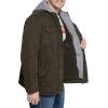 imageLevis Mens Washed Cotton Hooded Military Jacket Regular ampamp Big ampamp Tall SizesDark BrownSherpa Lined