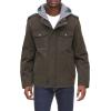 imageLevis Mens Washed Cotton Hooded Military Jacket Regular ampamp Big ampamp Tall SizesDark BrownSherpa Lined