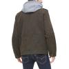 imageLevis Mens Washed Cotton Hooded Military Jacket Regular ampamp Big ampamp Tall SizesDark BrownSherpa Lined