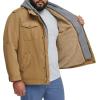 imageLevis Mens Washed Cotton Hooded Military Jacket Regular ampamp Big ampamp Tall SizesKhakiSherpa Lined