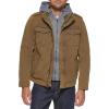 imageLevis Mens Washed Cotton Hooded Military Jacket Regular ampamp Big ampamp Tall SizesKhakiSherpa Lined