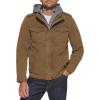 imageLevis Mens Washed Cotton Hooded Military Jacket Regular ampamp Big ampamp Tall SizesKhakiSherpa Lined