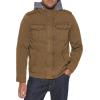 imageLevis Mens Washed Cotton Hooded Military Jacket Regular ampamp Big ampamp Tall SizesKhakiSherpa Lined