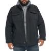 imageLevis Mens Washed Cotton Hooded Military Jacket Regular ampamp Big ampamp Tall SizesNavySherpa Lined