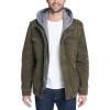 imageLevis Mens Washed Cotton Hooded Military Jacket Regular ampamp Big ampamp Tall SizesOliveQuilted Lining