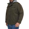imageLevis Mens Washed Cotton Hooded Military Jacket Regular ampamp Big ampamp Tall SizesOliveSherpa Lined