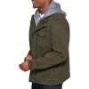imageLevis Mens Washed Cotton Hooded Military Jacket Regular ampamp Big ampamp Tall SizesOliveSherpa Lined