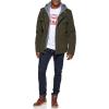 imageLevis Mens Washed Cotton Hooded Military Jacket Regular ampamp Big ampamp Tall SizesOliveSherpa Lined