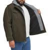 imageLevis Mens Washed Cotton Hooded Military Jacket Regular ampamp Big ampamp Tall SizesOliveSherpa Lined