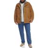 imageLevis Mens Washed Cotton Hooded Military Jacket Regular ampamp Big ampamp Tall SizesWorker BrownSherpa Lined