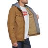 imageLevis Mens Washed Cotton Hooded Military Jacket Regular ampamp Big ampamp Tall SizesWorker BrownSherpa Lined