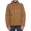 imageLevis Mens Washed Cotton Hooded Military Jacket Regular ampamp Big ampamp Tall SizesWorker BrownSherpa Lined